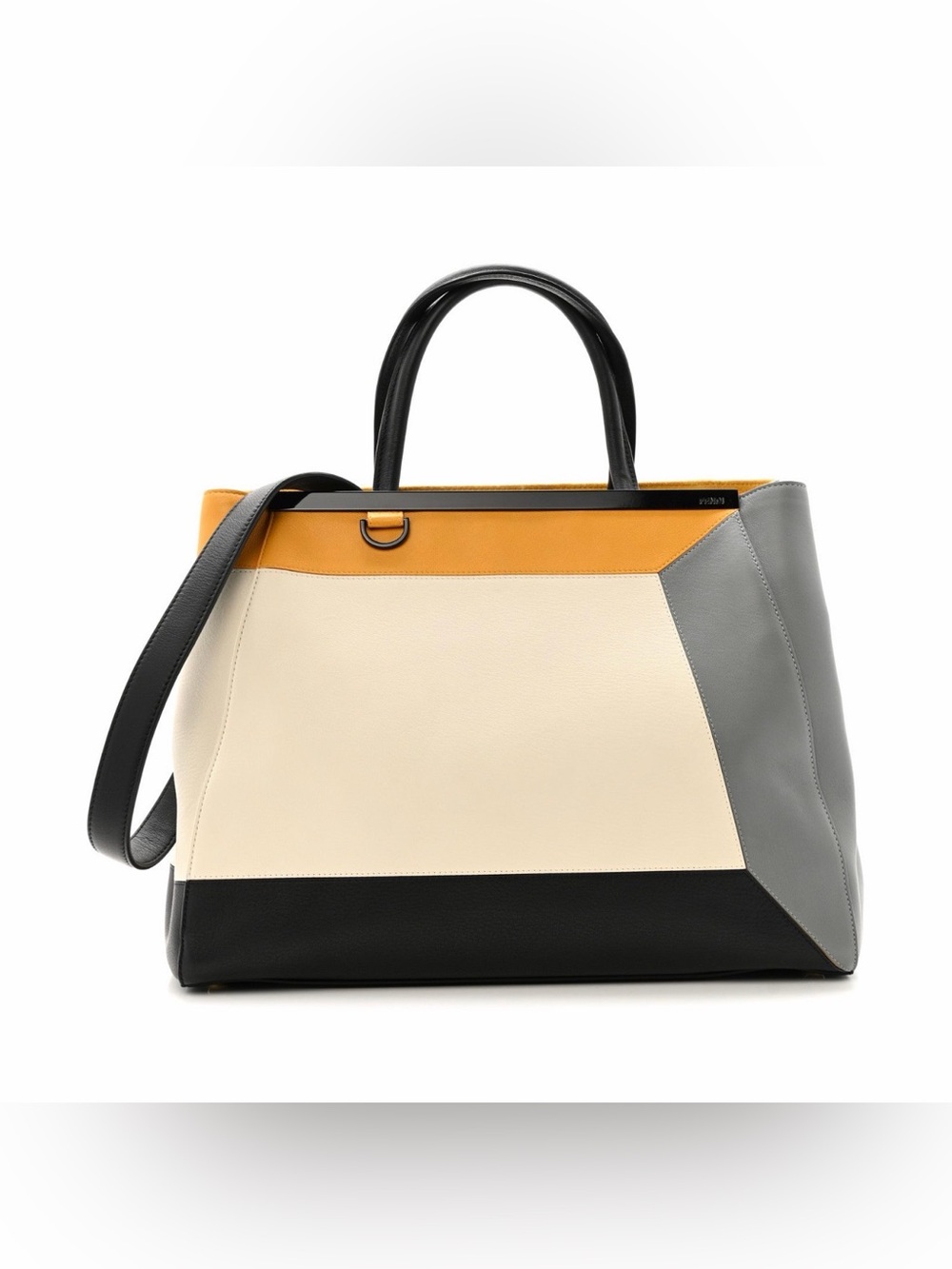 FENDI
Vitello Colorblock Regular 2Jours Tote
White Multicolor Girasole Black